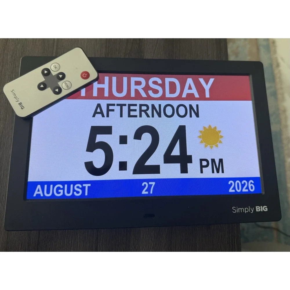 SimplyBig Reminder Clock for Dementia Seniors Large Numbers With Remote